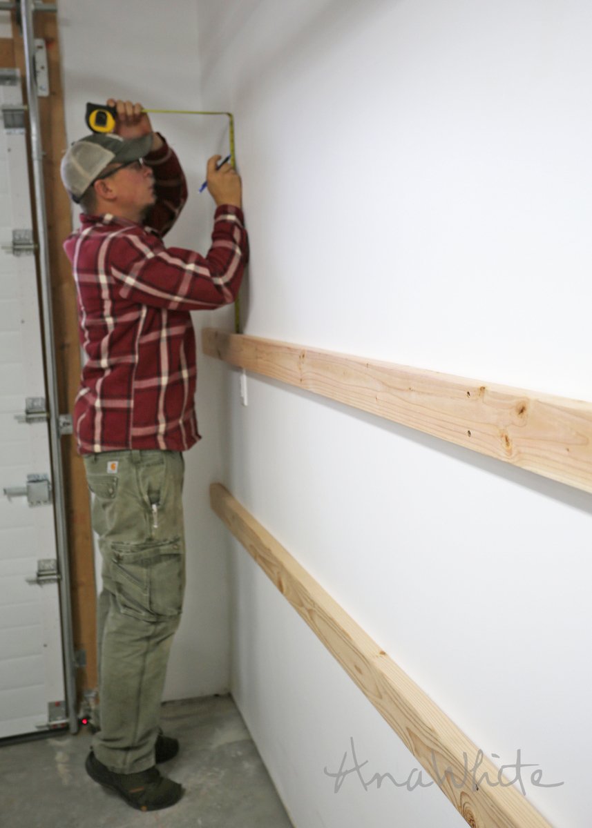 BEST DIY Garage Shelves (Attached to Walls) Ana White